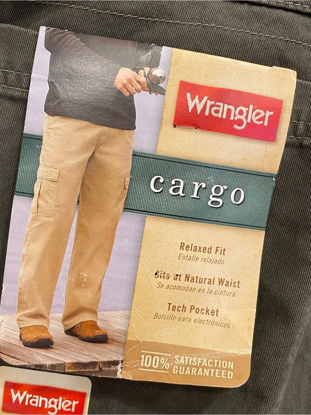 Wrangler Cargo Relaxed Fit Pants Men's 38x34 Gray Tech Pocket 70LGHOD